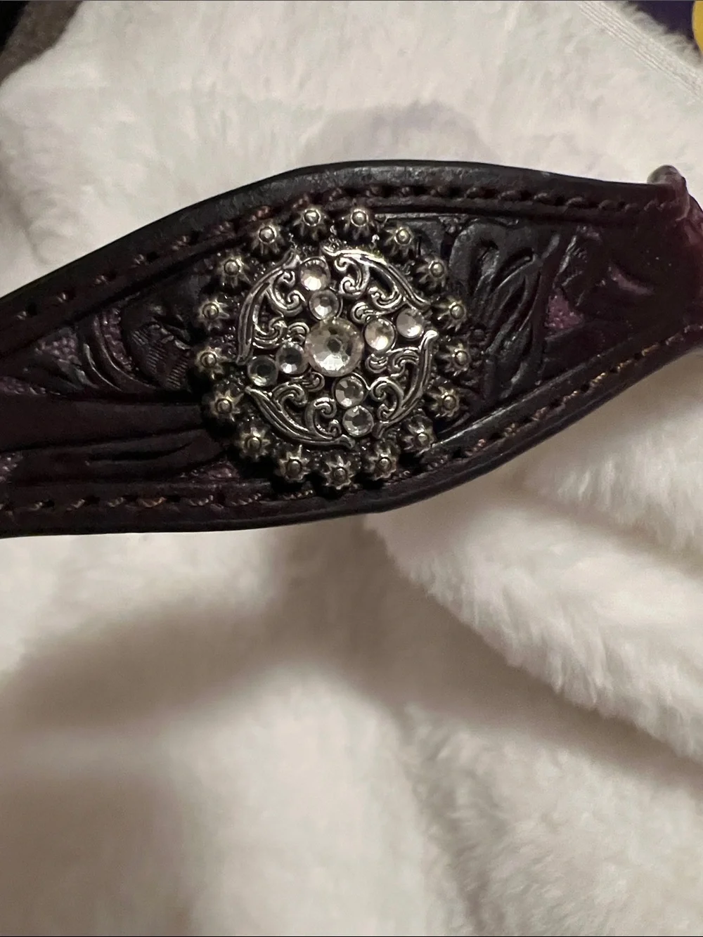 Girls Ariat belt with Pink Rhinestone Nocona Buckle